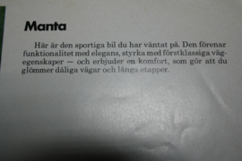 Prospekt Opel Manta A aus Finnland.