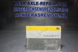 Opel Kadett E, bediening, veiligheid en onderhoudsboekje, 1987.