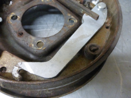 Caliper plate with brake shoes, for Opel Ascona A, Manta A, used.