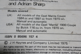 Opel Manta A, Owners Workshop Manual.