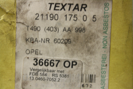 Remblokken Opel nr 2119017505