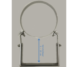 Ø200 verstelbaar 5 - 15 cm rvs