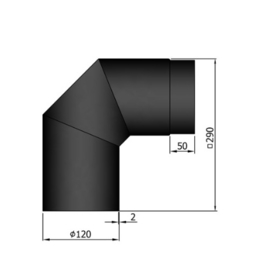 Ew 120 mm 90 Gradenbocht 2,0 mm