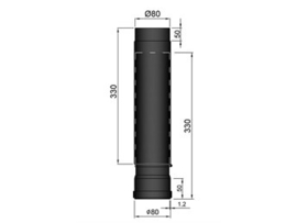 pelletkachelpijp schuifpijp lengte 410 / 610 mm 80 mm