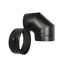 IsotubePlus 150/200mm bocht 90 graden zwart