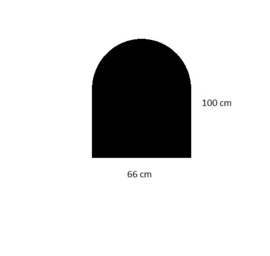 Kachel vloerplaat half rond 66 x 80 cm zwart