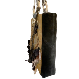 Large Boho Western Tote Handbag with Fringe and Beaded Embroidery