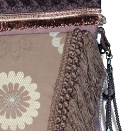 Western crossbody bag in taupe with fringes