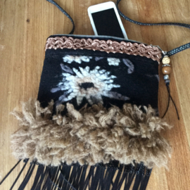 Festival shoulder bag in western style black brown