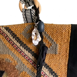 Large Boho Western Tote Handbag with Fringe and Beaded Embroidery