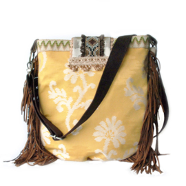 Crossbody Navajo style brown cream with fringes