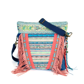 Ibiza crossbody pink and pastels with fringe