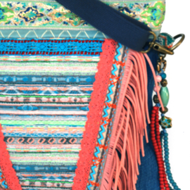 Ibiza crossbody pink and pastels with fringe