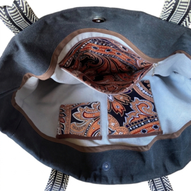 Large Boho Western Tote Handbag with Fringe and Beaded Embroidery