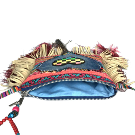 Festival purse with fringe and heart in Ibiza style