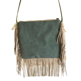 Festival bag with green heart bohemian