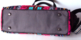 Boho handbag Aztec style in fuchsia turquoise