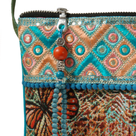 Festivaltasje met vlinders Ibiza stijl turquoise