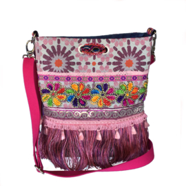 Gypsy crossbody colored with flowers and fringe