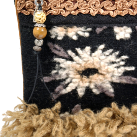 Festival shoulder bag in western style black brown