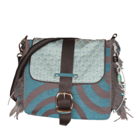 Western crossbody bag turquoise messenger model