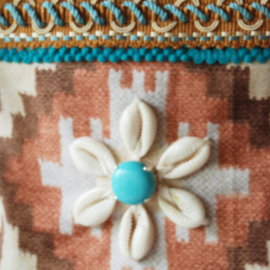 Festivaltasje Navajo stijl  in bruin turquoise