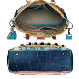Ibiza handbag colored paisley print with tassels