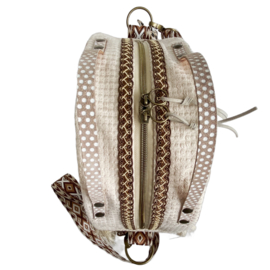 Boho Crossbody Bag with golden Butterfly & Fringe - Ibiza Style