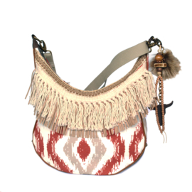 Crossbody Navajo style cream with fringes