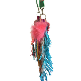 Boho crossbody bag multi colored Ibiza style fringed