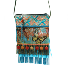 Festivaltasje met vlinders Ibiza stijl turquoise