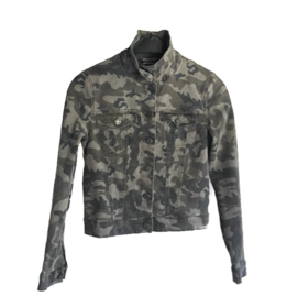 Embellished denim jacket camouflage with elephants