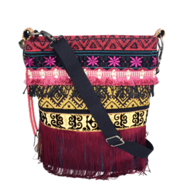 Crossbody bag bohemian gypsy style very long fringe