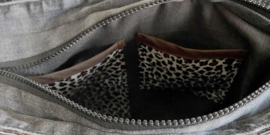 Tote handtas in Navajo stijl in zwart en bruin met oude spijkerstof