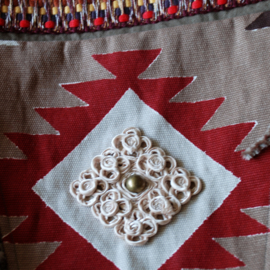 Crossbody Navajo style red brown with fringe