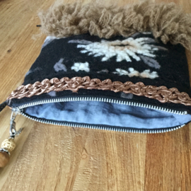 Festival shoulder bag in western style black brown