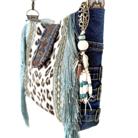 Boho Crossbody Bag – Wild Leopard & Denim Dreams