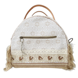 Boho Crossbody Bag with golden Butterfly & Fringe - Ibiza Style