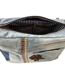 Western Shoulder Bag "Wild Turquoise Rose"
