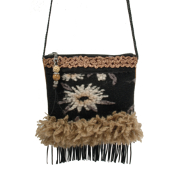 Festival shoulder bag in western style black brown