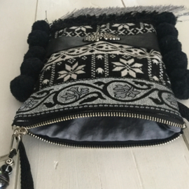 Festival bag Nordic with pompons and fringe