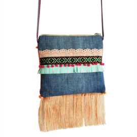 Festival bag hippie style colored with fringe