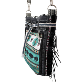 Upcycled Denim Crossbody Bag "The Native Buffalo"