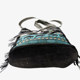 Upcycled Denim Crossbody Bag "The Native Buffalo"
