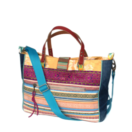 Ibiza handbag colored paisley print with tassels