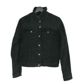 Embellished denim jacket black in Mexican Aztec style