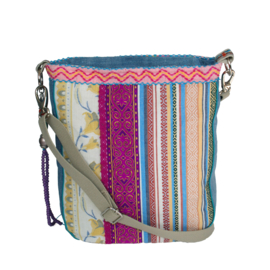 Flower crossbody hippie style colored with fringes
