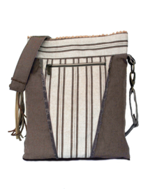 Bohemian crossbody bag brown with long fringes