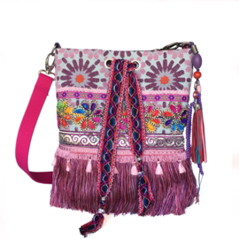 Gypsy crossbody colored with flowers and fringe