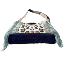 Boho Crossbody Bag – Wild Leopard & Denim Dreams